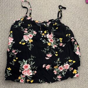Black floral cami